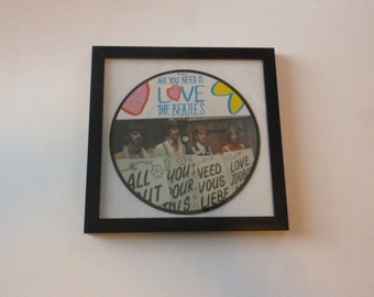 The Beatles All You Need Is Love 7" Picture Disc 45rpm Record (Black Frame) RP 5620 Parlophone Records 1987 Record Sale