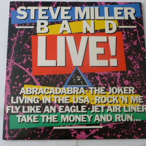 Vintage Records Steve Miller Band Live Vinyl Record ST-12263 Capital Records 1983 Record Sale
