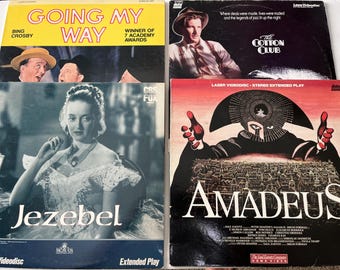 Vintage Movie LaserDiscs: Amadeus, Jezebel, Cotton Club, Going My Way - Lot of 4