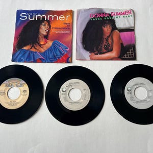 Donna Summer 45rpm Record Lot: State Of Independence, Hot Stuff, There Goes My Baby