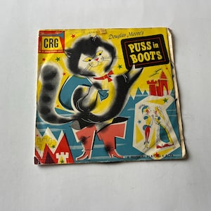 Vintage Puss In Boots 78rpm Record - Children&#39;s Record Guild