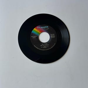 May include: A black vinyl record with a white label. The label has the text "MCA RECORDS" and "BACK BEHIND THE CLOCK" in black text. The label also has the text "MCA-20023" and "BILL HALEY AND HIS COMETS" in black text. The record is on a white surface.