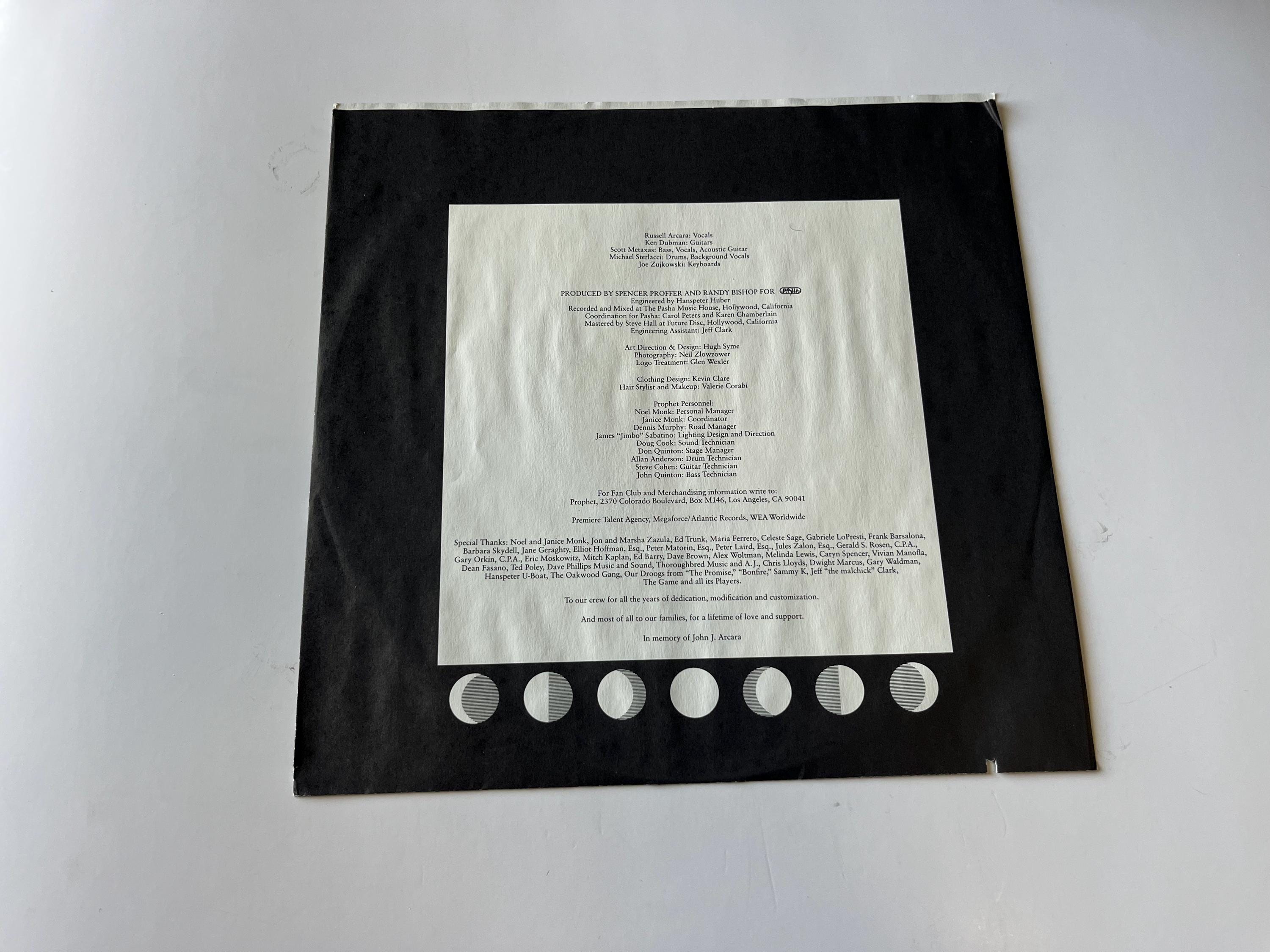 Prophet Cycle of the Moon Vinyl Record LP - 1988 Megaforce