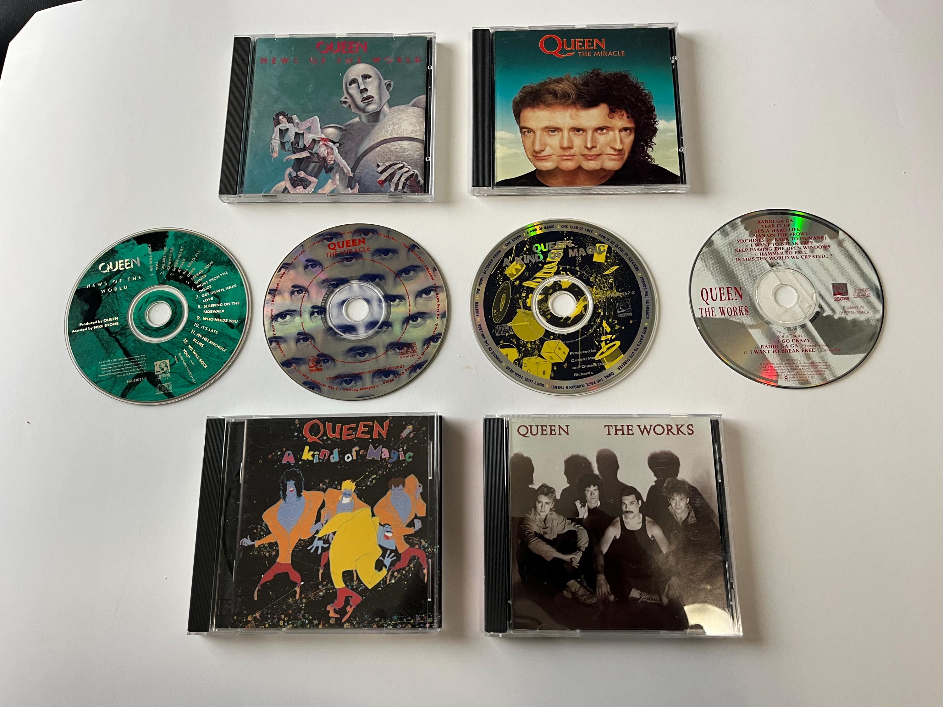 Queen CD Lot: News of the World, the Miracle, A Kind of Magic, the