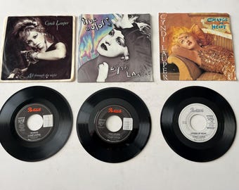 Cyndi Lauper True Colors - Alldurch die Nacht - Veränderung des Herzens Lot von 3 verschiedenen 45 U / min 7 &quot;Plattenverkauf