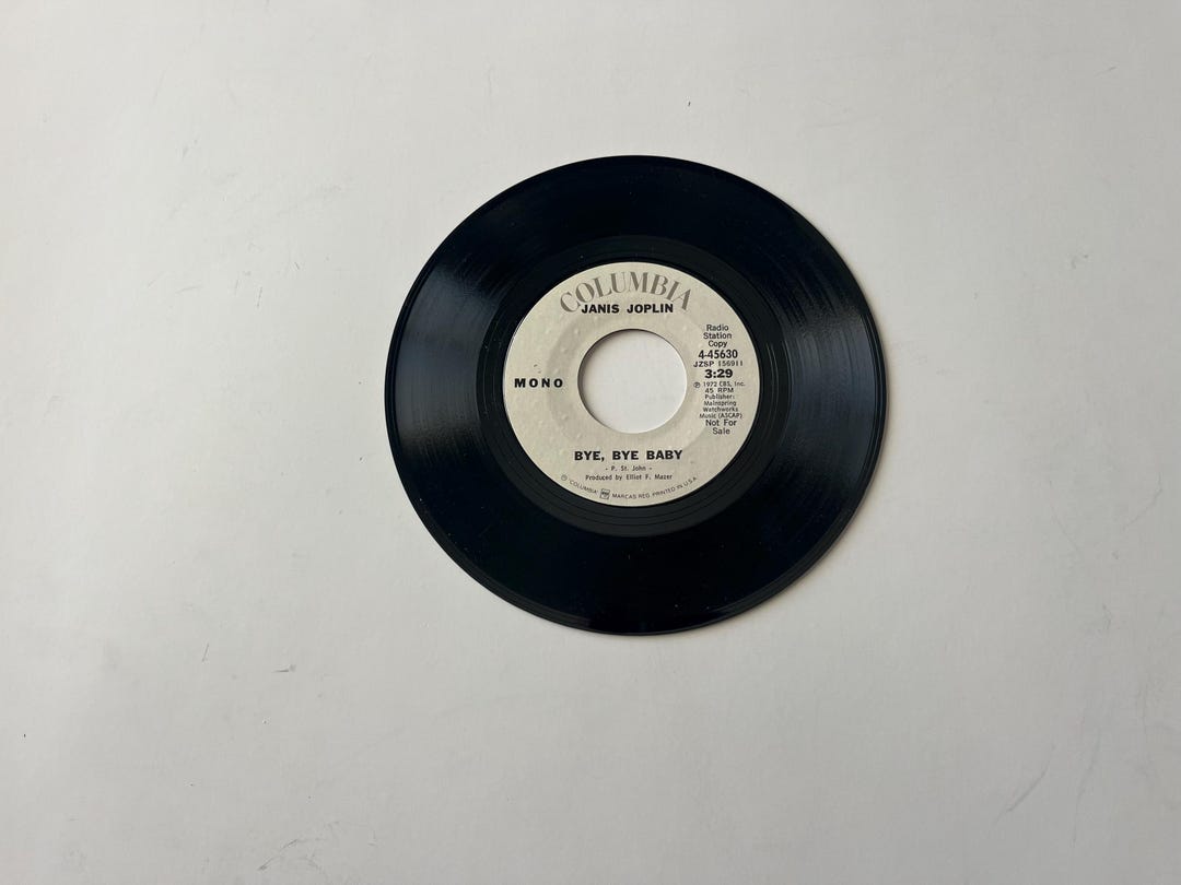 Janis Joplin Bye, Bye, Baby /down on Me Vintage 45 Record 7" 45rpm ...