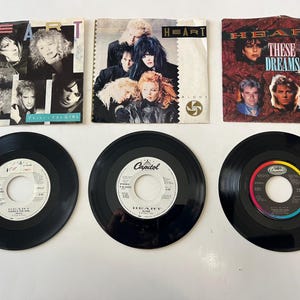 Heart - Alone, Barracuda, These Dreams - Lot of 3 45rpm 7&quot; Records