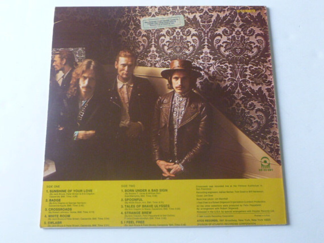 Best of Cream Vinyl Record LP SD 33291 1st Pressing ATCO Etsy