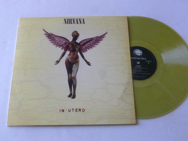 Nirvana in Utero Vinyl Record 12 Yellow Vinyl Limited Edition LP GEF 24536  Geffen Records 1993 Record Sale 