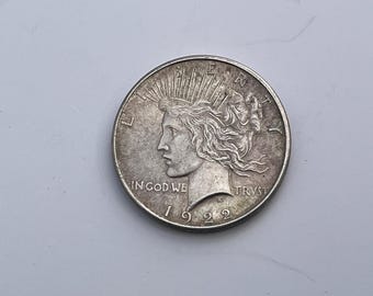 1922年ピースドル - アンティークの未流通のアメリカ製銀貨 - Etsy 日本