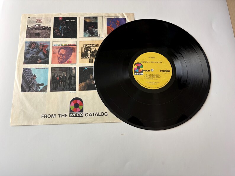 Eric Clapton History of Double Album Vinyl Record LP - 1972 ATCO ...