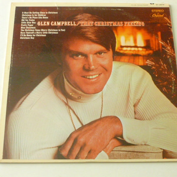 Glen Campbell That Christmas Feeling Vinyl Record LP ST-2978 Capitol Records 1971 Christmas Records