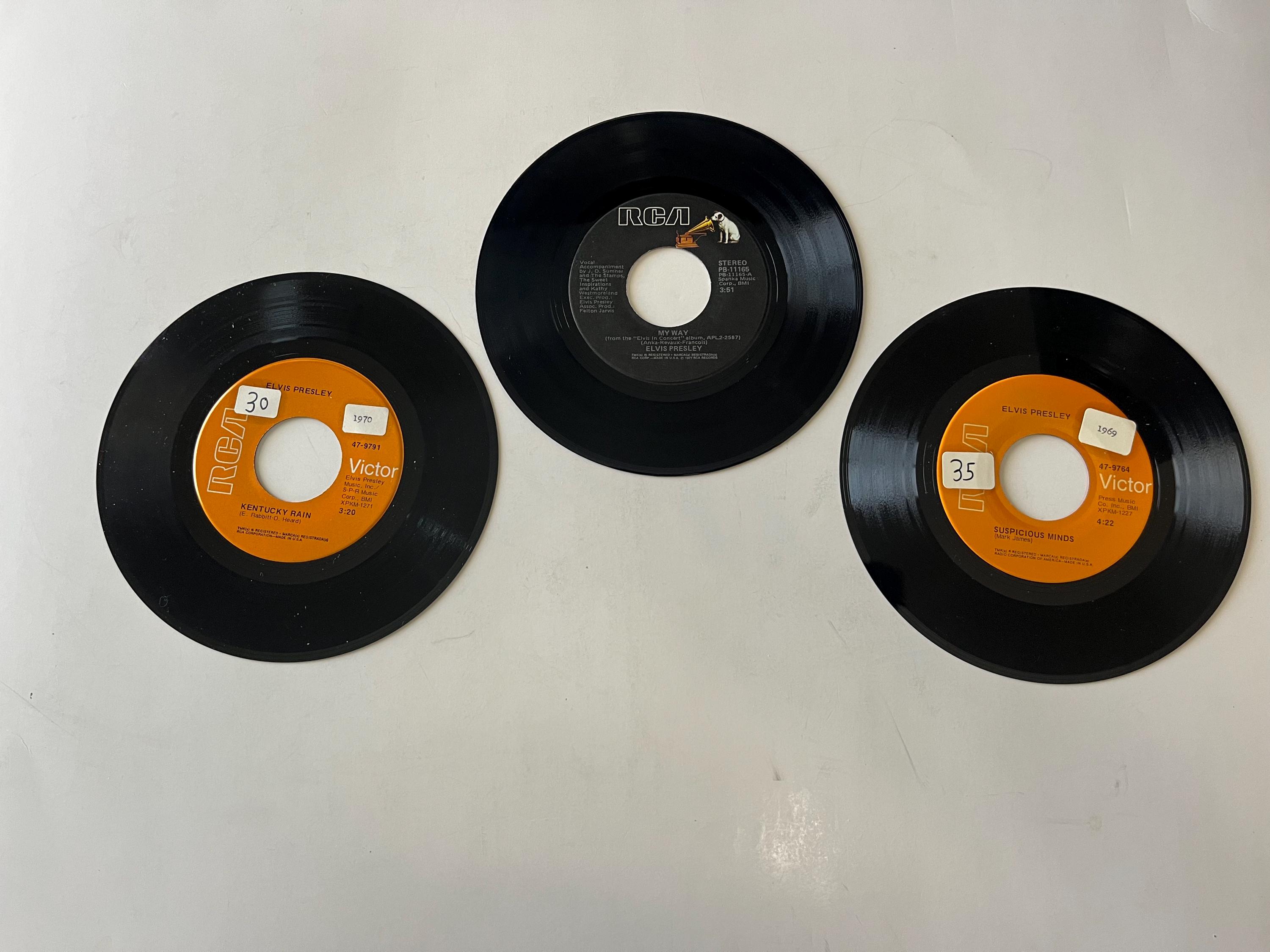 Elvis Presley 45rpm Record Lot: Suspicious Minds, My Way, Kentucky Rain