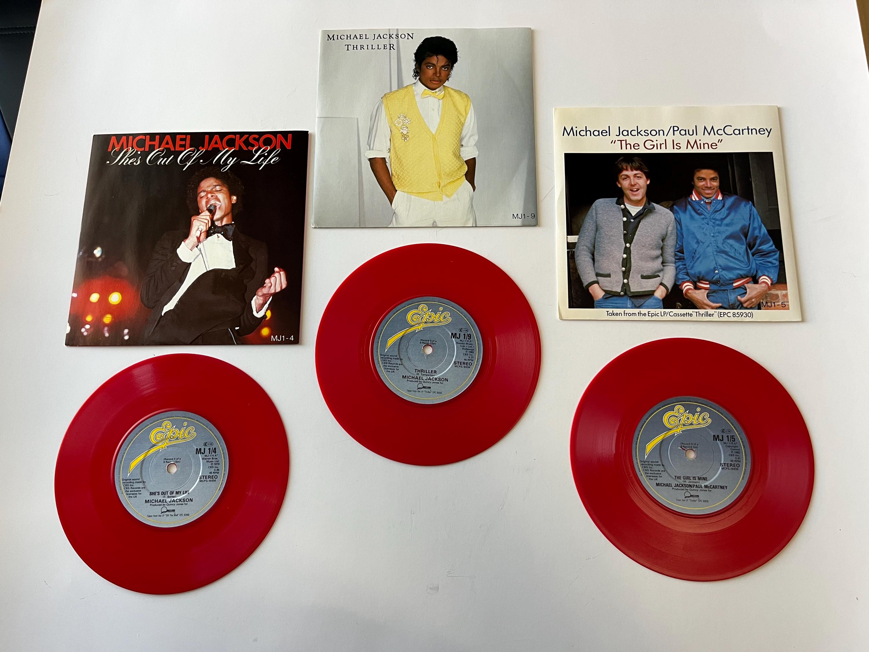 Michael Jackson Thriller Red Vinyl 45rpm Record Lot of 3 - Etsy