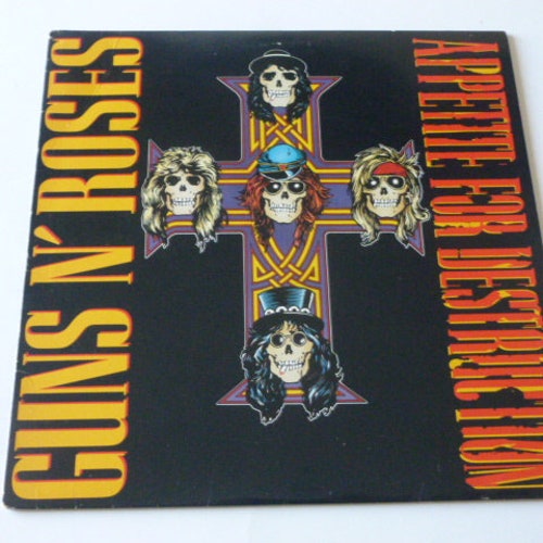 Guns N' Roses Appetite For Destruction Vinyl Record LP shops GHS 24148 Geffen Records 1987 Record Sale