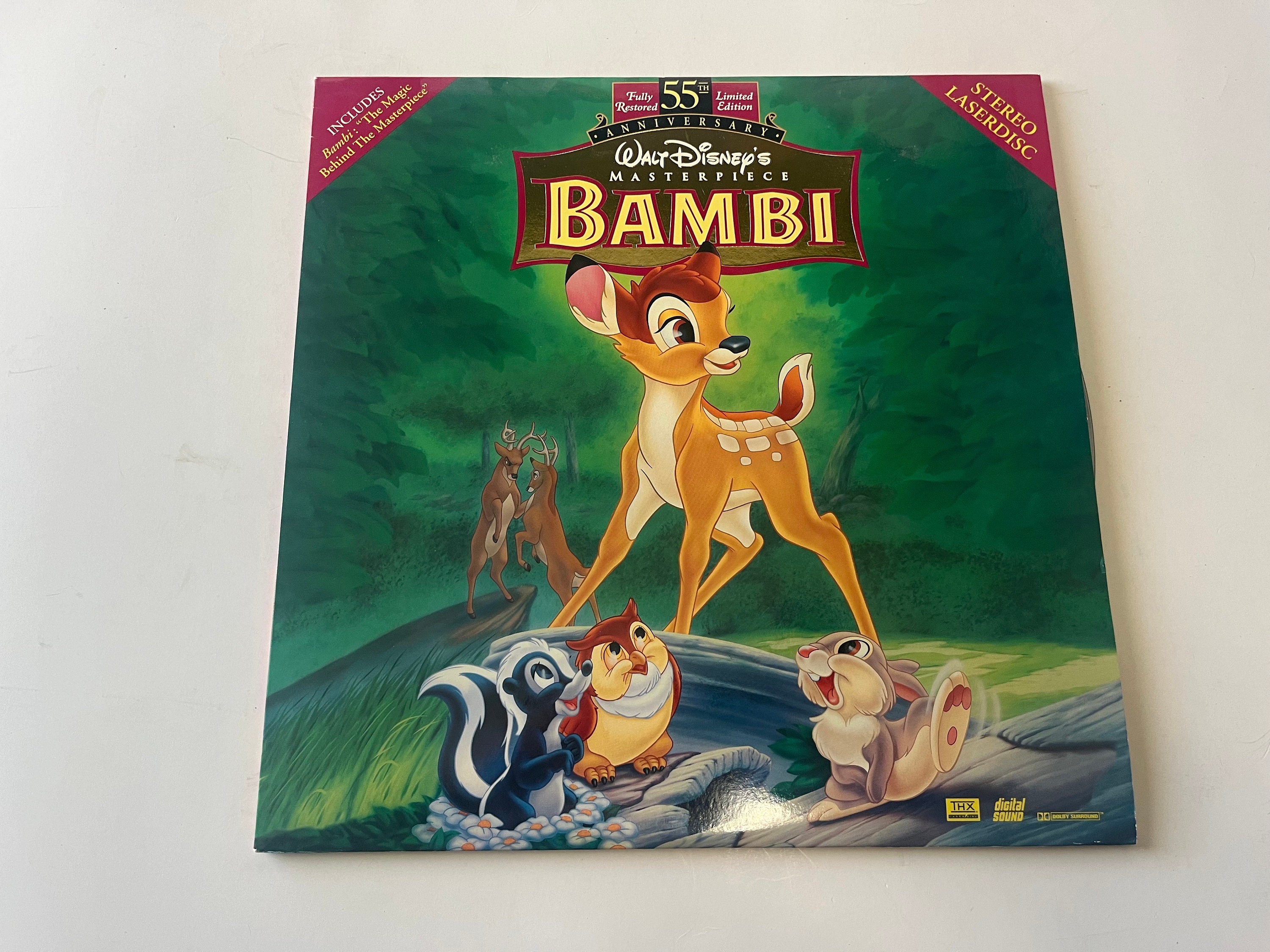 Vintage Disney Laserdiscs, Set of 4: Bambi, Cinderella, Jungle