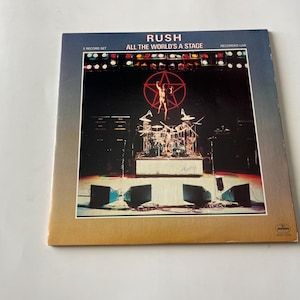 Vintage Rush All the World&#39;s A Stage Live Vinyl Record (2 Record Set)