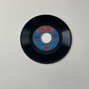 Peut inclure: Un disque vinyle noir avec une étiquette bleue et rouge. L'étiquette porte le texte "Millennium" et "John Mellencamp -  'A Person In The Kingdom'".