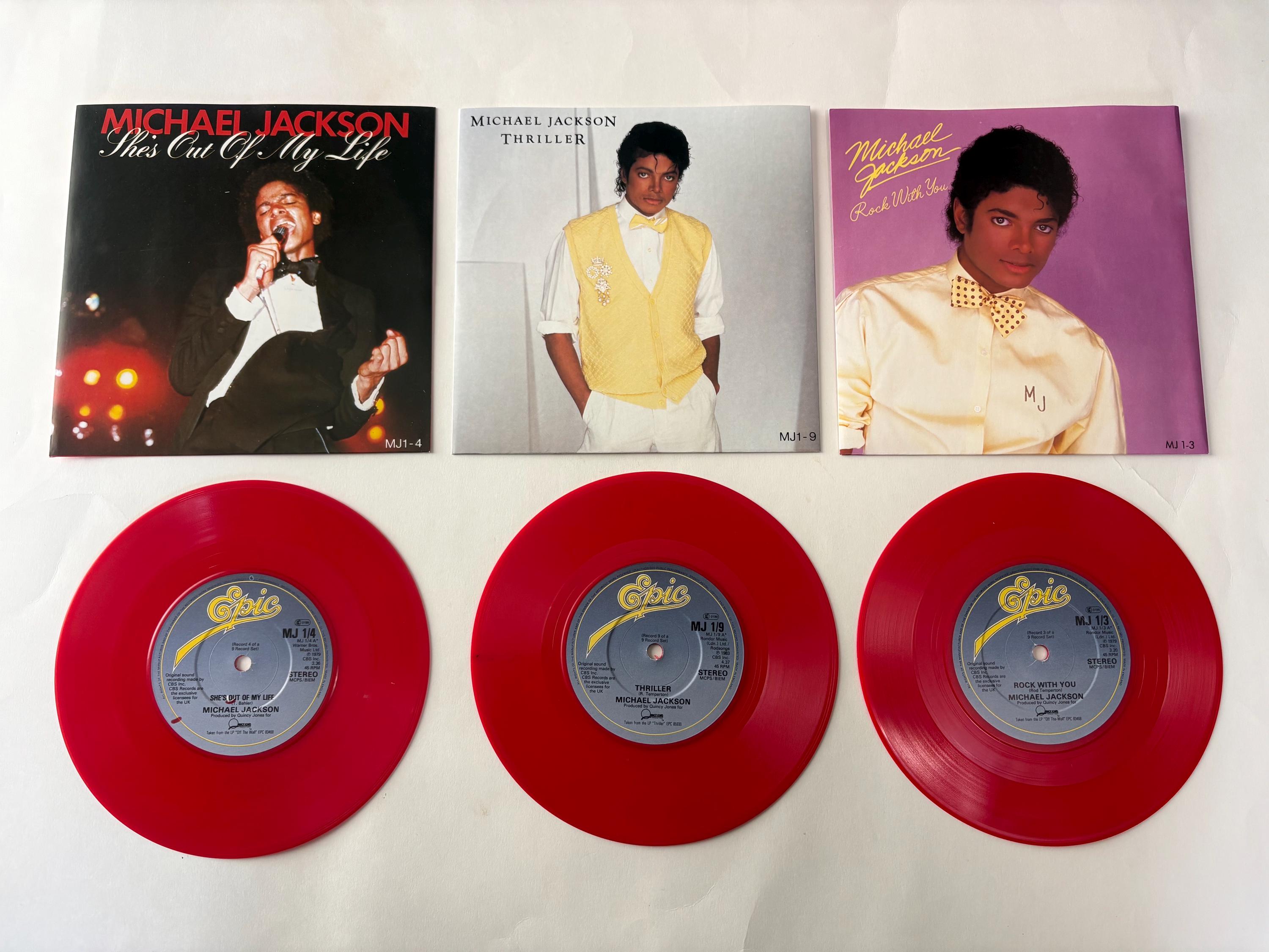 Michael Jackson レコードセット マイケル・ジャクソン 7インチ レッドビニールレコード 3枚セット