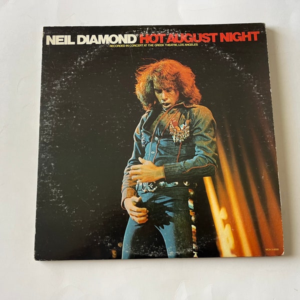 Neil Diamond Hot August Night (Double Album) Vinyl Record LP MCA 2-8000 MCA Records 1972 Record Sale ( Read Description)