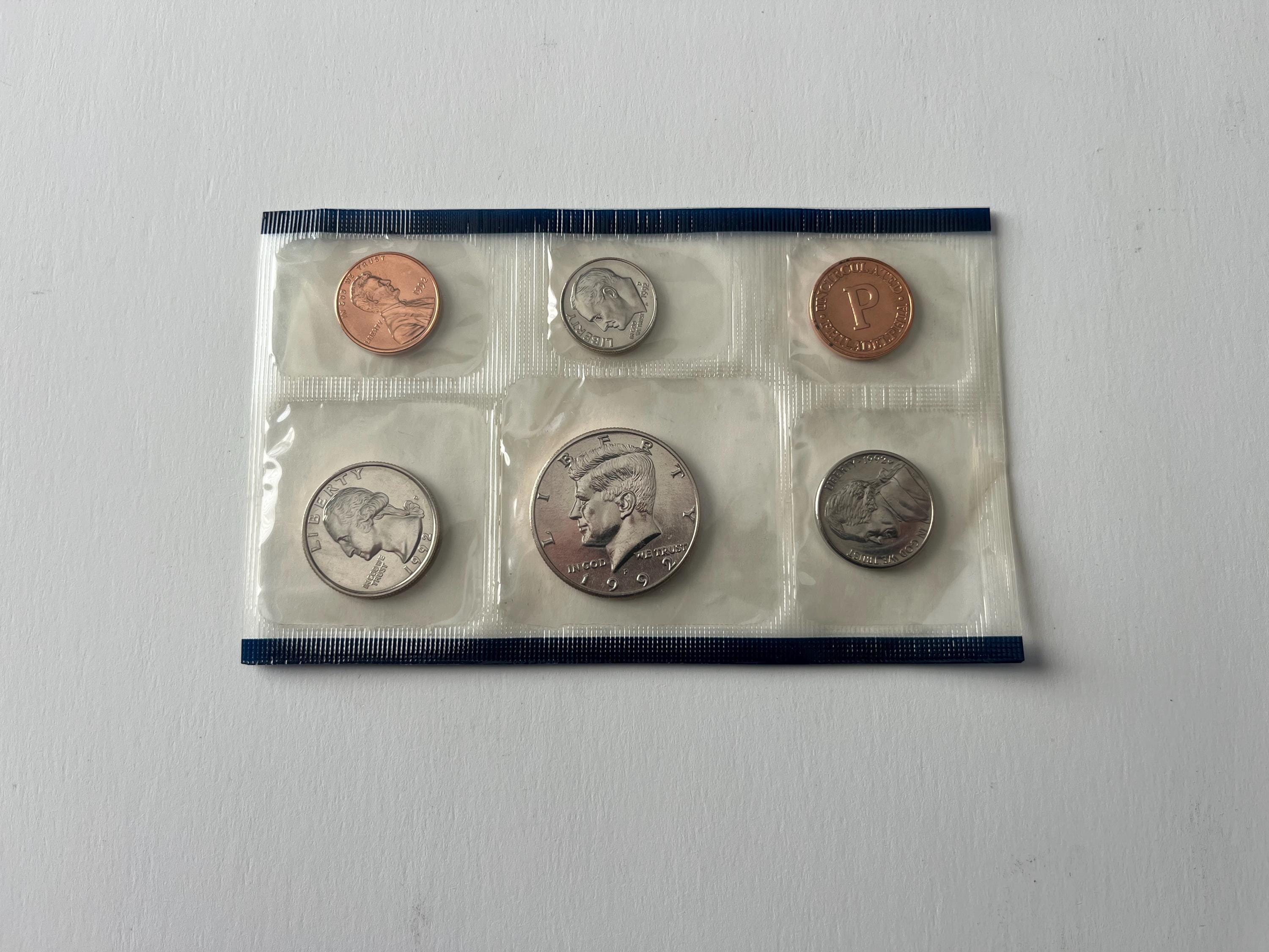 ケネディ半ドル・リンカーンセント・銅セット 1992 Uncirculated US Coin Set: Penny, Nickel, Dime, Quarter, Half
