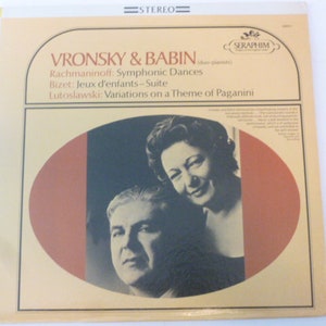 Vronsky & Babin Rachmaninoff Bizit Lutoslawski Vinyl Record LP 60053 Recorded In England Seraphim Records 1962 Sale image 1