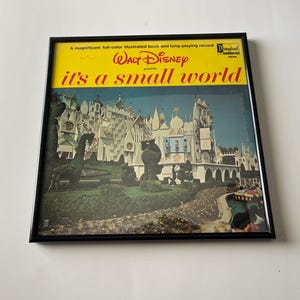 Walt Disney It&#39;s A Small World (Black Frame) Vinyl Record LP 3925 Disneyland Records 1964 Vinyl Records Sale