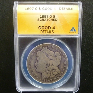 Rare Coin 1897-O Morgan Silver Dollar Good 4 Authenticated ANACS Grading Rare Coin Sale image 1