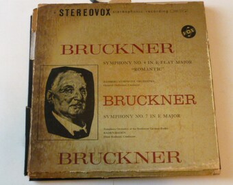 Bruckner Symphony 4&7 Vinyl Record LP SVBX 5117 3 Record Set 1961 Classical Records