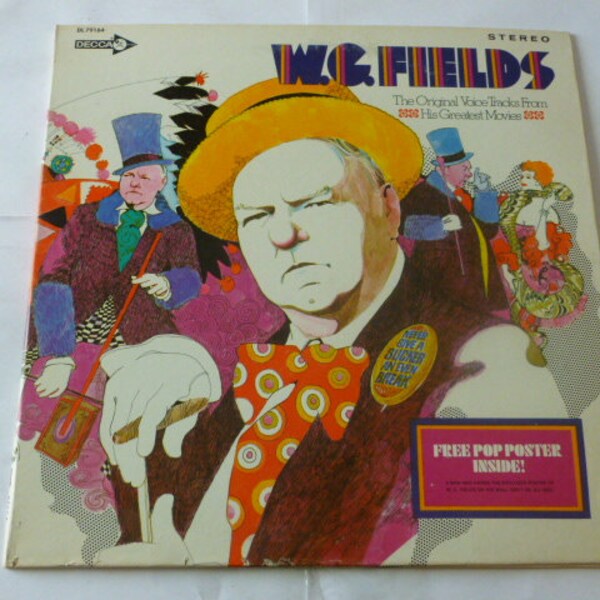 Vintage Vinyl W.C. Fields The Original Voice Tracks From His Greatest Movies Vinyl Record LP DL 79164 Stereo Decca Records 1969