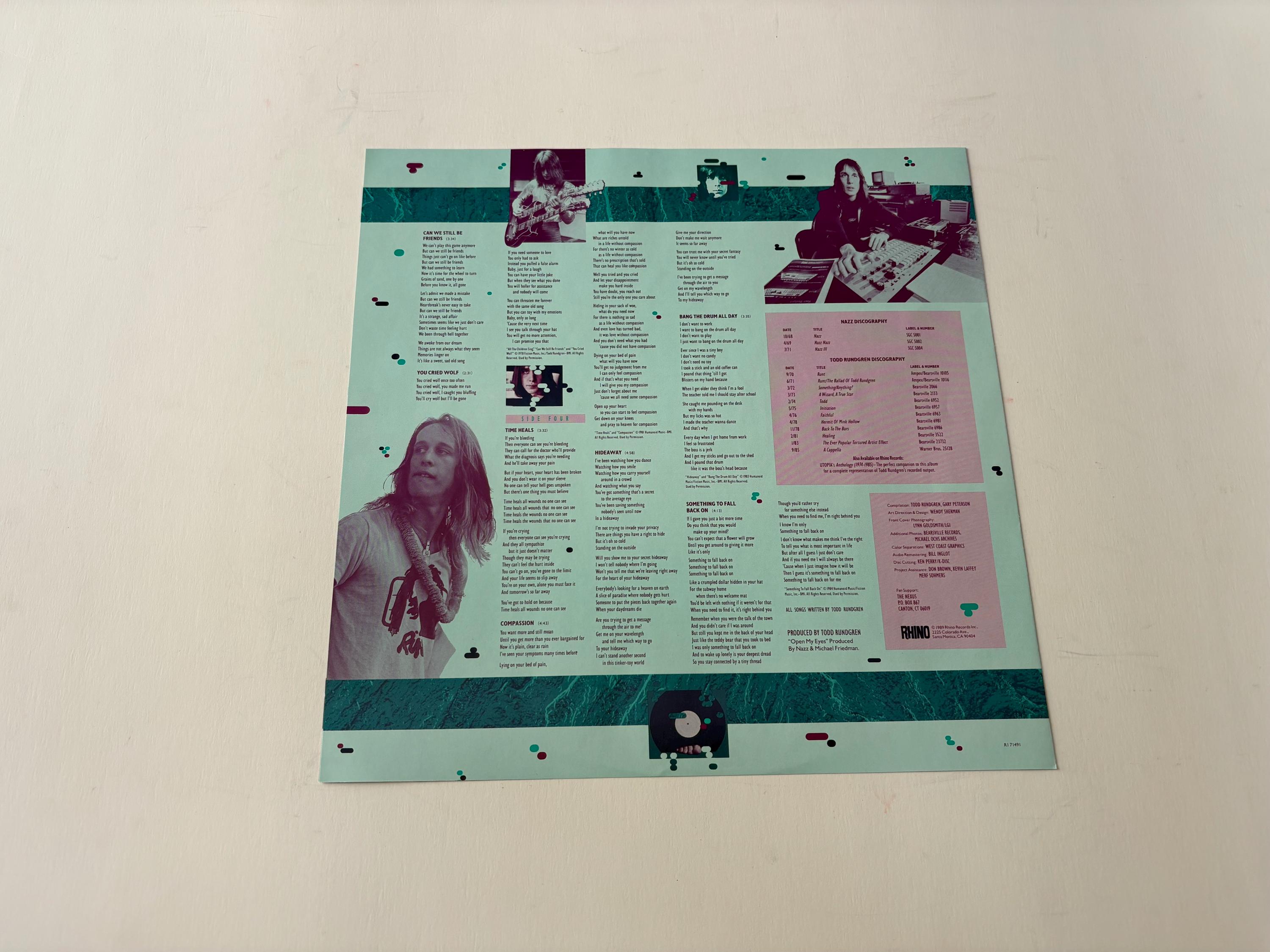 Todd Rundgren - Anthology 1968-1985) Vinyl Record 2LP - 1989