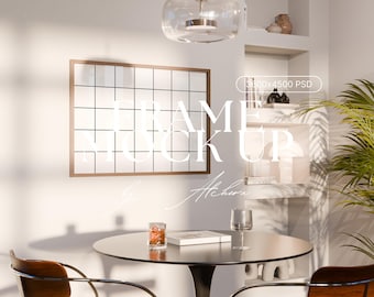 Scandinavian Horizontal Frame Mockup | DIN A Poster, Calm Interior (PSD)