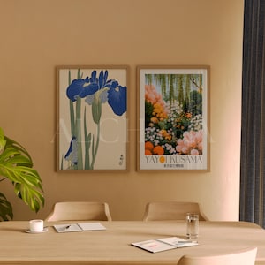 2 Vertical Frame Video Mockup with thin wood frame in DIN A ratio, designed for high quality Photoshop mockup use. This minimal interior mockup showcases an abstract artwork in a warm earthy office dining room with natural glass reflections. Perfect as a poster mockup video, reel mockup video, or artwork mockup for Etsy sellers, print-on-demand creatives, and designers. Editable PSD format with realistic Scandinavian-inspired style for professional visual presentations.