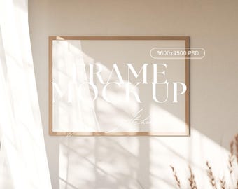 Horizontal Frame Mockup: DIN A Poster with Adjustable Glass Reflection (PSD)