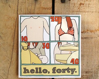 40th birthday, boob-centric, "Lordy, lordy" card