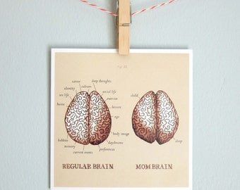 Mother's Day for new mother, new baby, "This is your brain" card