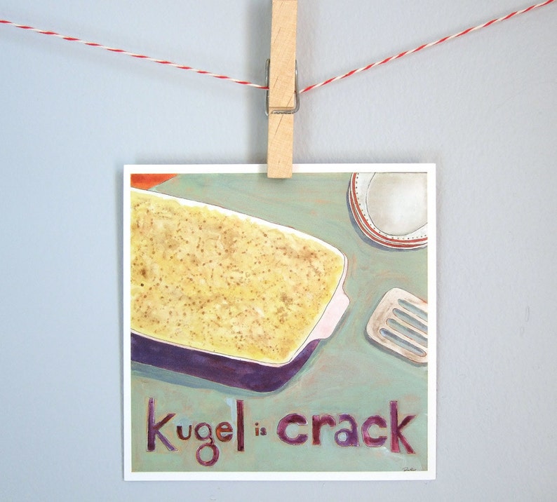 card for any Jewish holiday, Hanukkah, Kugel is crack image 1