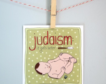 Bris, circumcision card, funny Jewish card, new baby, "Bris ever after"