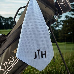 Personalized Golf Towel, Embroidered Golf Towel, Groomsmen Gift, Custom Golf Towel, Father&#39;s Day Gift, Monogrammed Golf Towel, Golf Gift