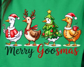 Joyeux Goosmas PNG : Oie de Noël amusante (téléchargement numérique)