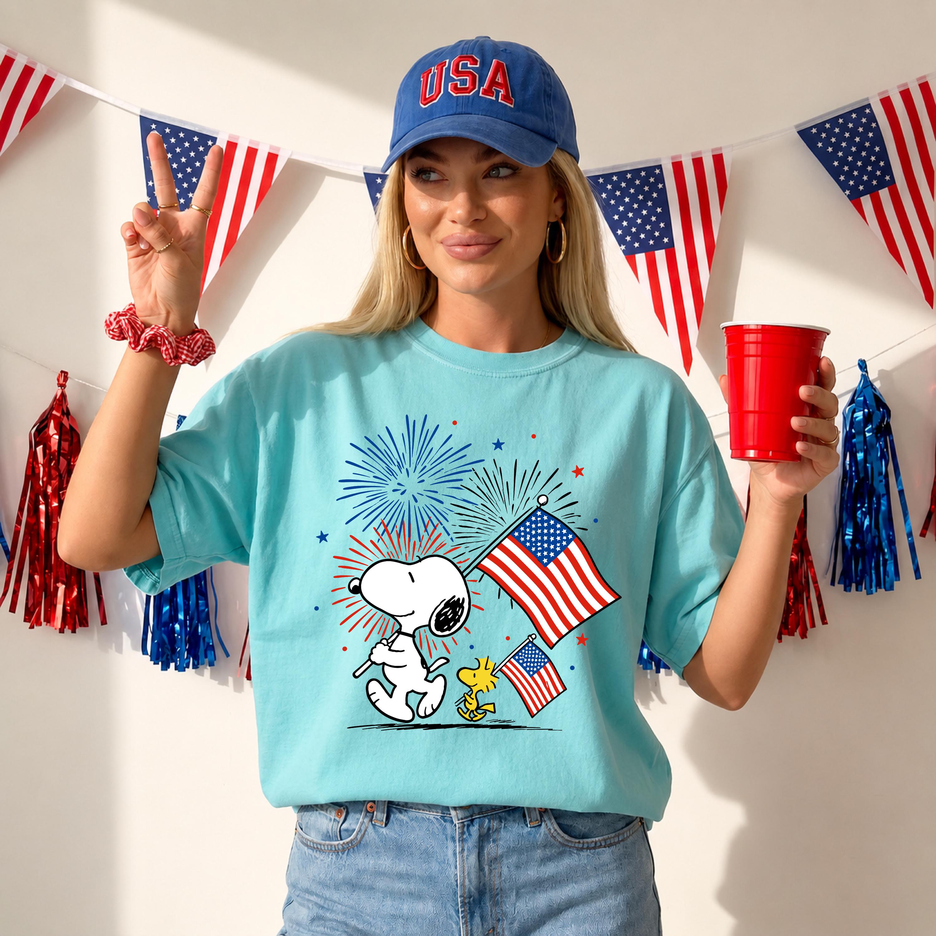 Snoopy American Flag - Etsy