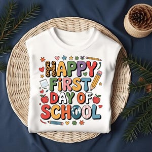 Happy First Day of School SVG PNG PDF, 1st day of school Png, Back to School Svg, First Day Of School Svg, Teacher Svg, Hello school svg,