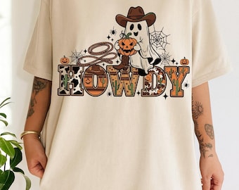 Howdy Cowboy Ghost PNG: Western Halloween Design (Digital Download)