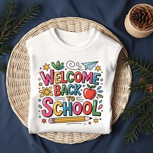 Retro Welcome Back to School Design: PNG, SVG, PDF (Digital Download