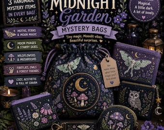 Midnight Garden Mystery Bag | 3 Handmade Cottagecore Accessories (Moonlit Woodland)