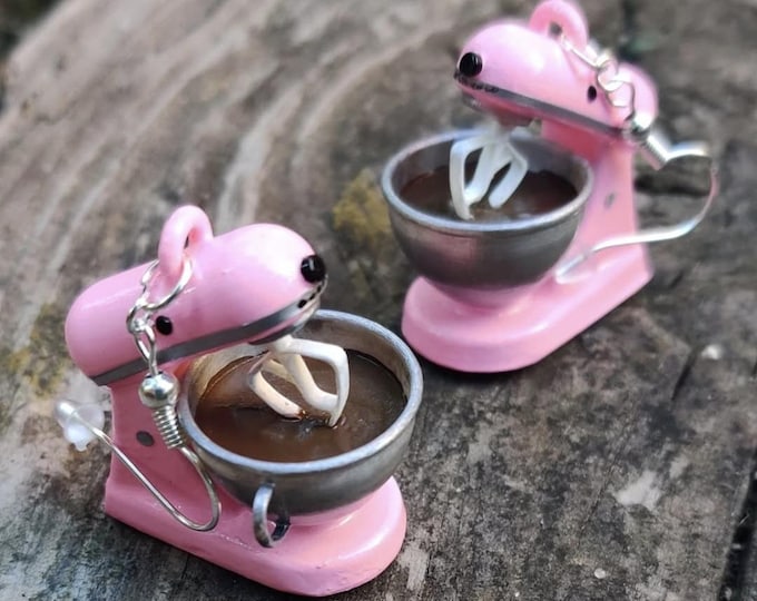 Mini Stand Mixer Earrings | Baker Gift Earrings | Hand Painted Kitchen Jewelry