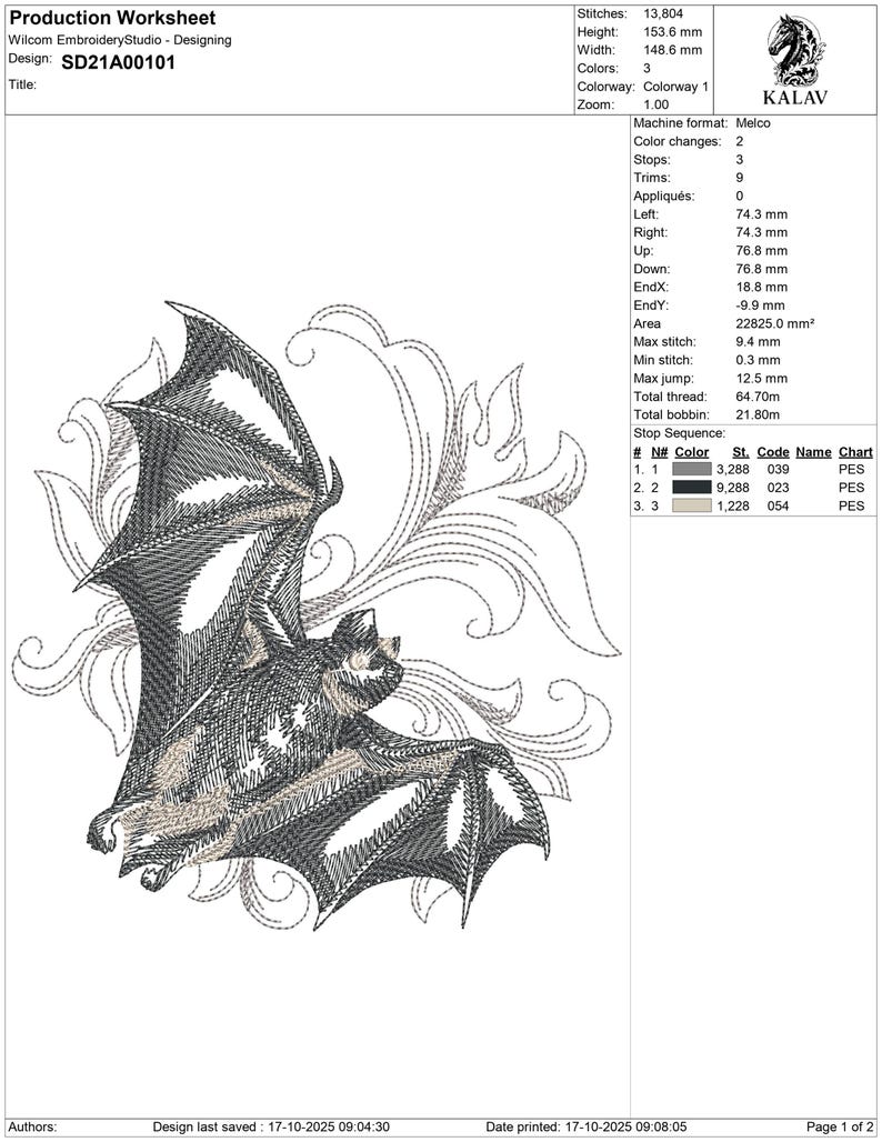 Halloween Bat Embroidery Design – Filigree Scrollwork, Dark Academia ...