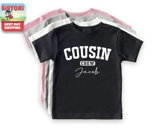 Gepersonaliseerde neef crew kindershirt, aangepaste bijpassende neefjes shirts, neef trip shirts, kinderen jeugd en volwassen neef shirts, Cousin Squad Tee