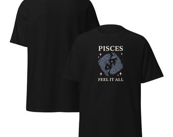 Camiseta unisex con el signo del zodiaco Piscis: Camiseta con gráfico astrológico