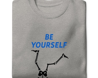 Sudadera de esqueleto parado de manos: mezcla de algodón con humor gráfico unisex